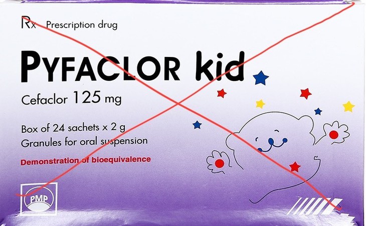 Vi phạm ở mức độ 3, thuốc Cốm pha hỗn dịch uống Pyfaclor Kid bị thu hồi 3 lô toàn quốc- Ảnh 1. Vi phạm ở mức độ 3, thuốc Cốm pha hỗn dịch uống Pyfaclor Kid bị thu hồi 3 lô toàn quốc- Ảnh 1.
