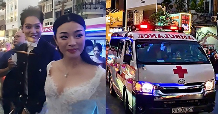 Đại Nghĩa, Bạch Công Khanh, Lan Thy đi xe cứu thương đến sự kiện gây tranh cãi