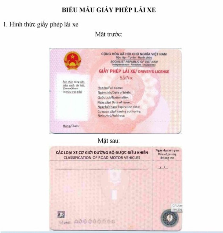 Bộ Công an ban hành mẫu giấy phép lái xe mới nhất- Ảnh 1.