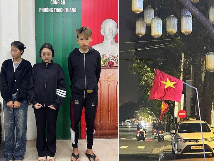 Xử lý 3 thanh thiếu niên có hành vi rút cây cắm cờ và để lá cờ Tổ quốc dưới đường- Ảnh 1. Xử lý 3 thanh thiếu niên có hành vi rút cây cắm cờ và để lá cờ Tổ quốc dưới đường- Ảnh 1.