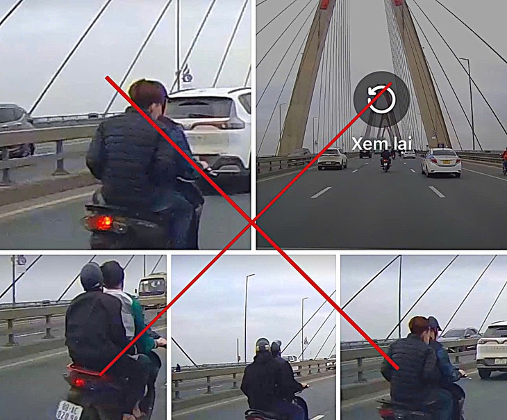 Xác định danh tính nhóm "quái xế" lạng lách, đánh võng trên cầu Nhật Tân- Ảnh 2.