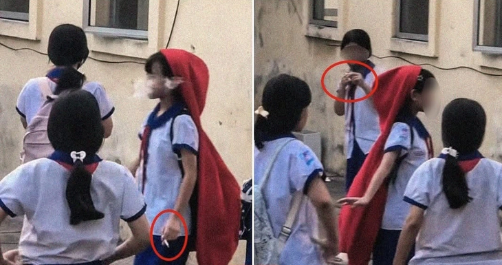 Xác minh video nhóm học sinh 'phì phèo' thuốc lá trong trường tiểu học- Ảnh 1. Xác minh video nhóm học sinh 'phì phèo' thuốc lá trong trường tiểu học- Ảnh 1.
