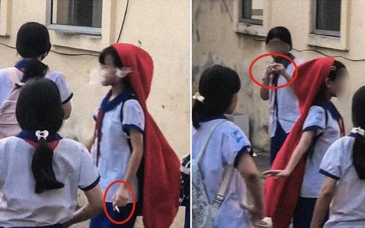 Xác minh video nhóm học sinh "phì phèo" thuốc lá trong trường tiểu học
