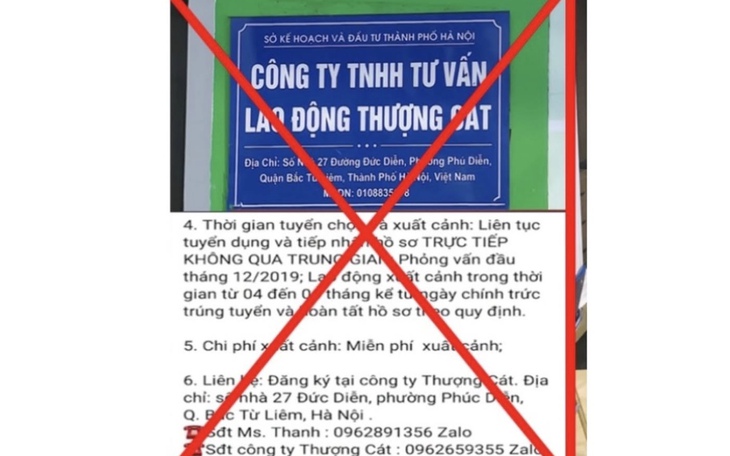 Công an Hà Nội cảnh báo chiêu lừa đảo giả mạo giấy tờ công ty xuất khẩu lao động chiếm đoạt tài sản