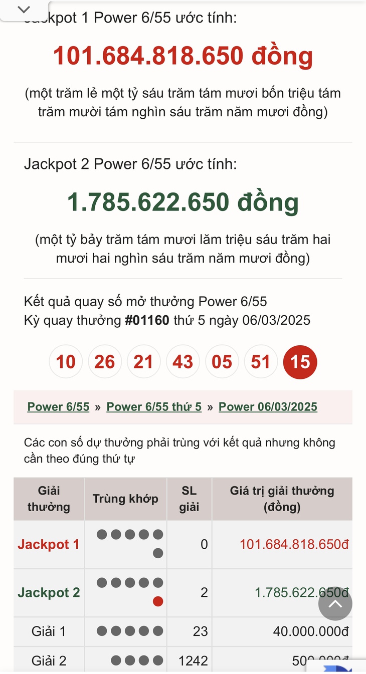 Vietlott 8/3 - Kết quả xổ số Vietlott hôm nay 8/3/2025 - Xổ số Power 6/55 ngày 8/3- Ảnh 2. Vietlott 8/3 - Kết quả xổ số Vietlott hôm nay 8/3/2025 - Xổ số Power 6/55 ngày 8/3- Ảnh 2.
