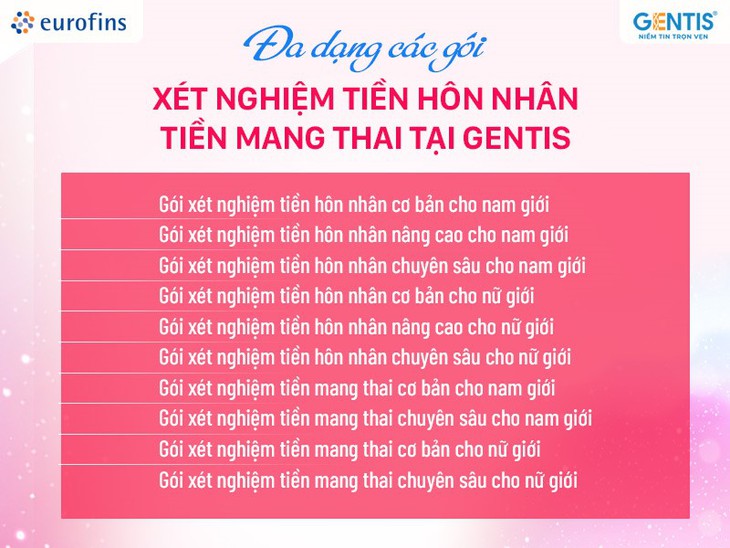 GENTIS ra mắt các gói xét nghiệm tiền hôn nhân, tiền mang thai- Ảnh 2. GENTIS ra mắt các gói xét nghiệm tiền hôn nhân, tiền mang thai- Ảnh 2.