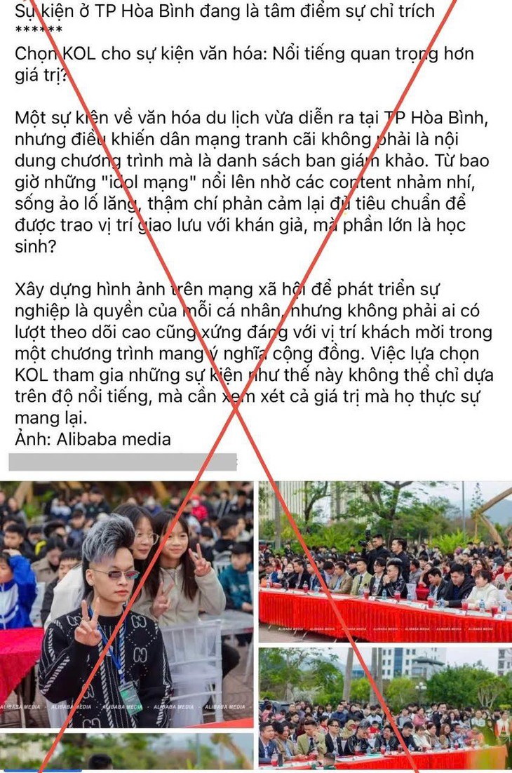 Chưa được cấp phép, sự kiện quảng bá nem chua ở Hòa Bình gây tranh cãi khi mời 'TikToker giang hồ'- Ảnh 1. Chưa được cấp phép, sự kiện quảng bá nem chua ở Hòa Bình gây tranh cãi khi mời 'TikToker giang hồ'- Ảnh 1.
