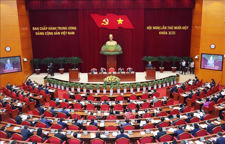Thông cáo báo chí về ngày làm việc thứ hai Hội nghị Ban Chấp hành Trung ương Đảng lần thứ 11 khóa XIII- Ảnh 1.