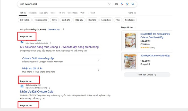 Quảng cáo sữa Ovisure Gold có dấu hiệu sai sự thật?- Ảnh 3. Quảng cáo sữa Ovisure Gold có dấu hiệu sai sự thật?- Ảnh 3.