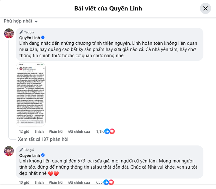 MC Quyền Linh nói gì khi bị tố quảng cáo sữa giả, sữa kém chất lượng?- Ảnh 3. MC Quyền Linh nói gì khi bị tố quảng cáo sữa giả, sữa kém chất lượng?- Ảnh 3.
