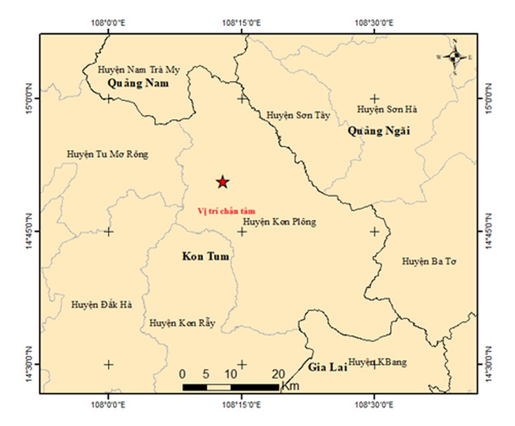Động đất 3.3 độ ở Kon Tum gây rung lắc- Ảnh 2.