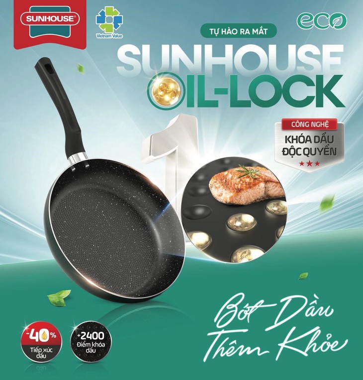 Ăn lành, sống khỏe với chảo khóa dầu Oil-lock Sunhouse- Ảnh 3.