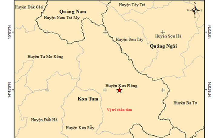 Sáng nay Kon Tum động đất mạnh 3.1 độ