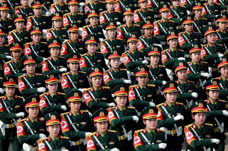 Khối quân y tại buổi tổng duyệt ngày 27/4.