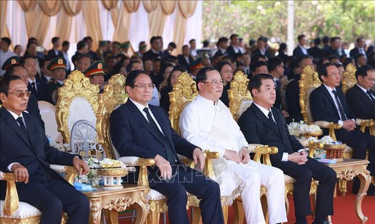 Thủ tướng Phạm Minh Chính dự lễ viếng và truy điệu đồng chí Khamtay Siphandone- Ảnh 3.