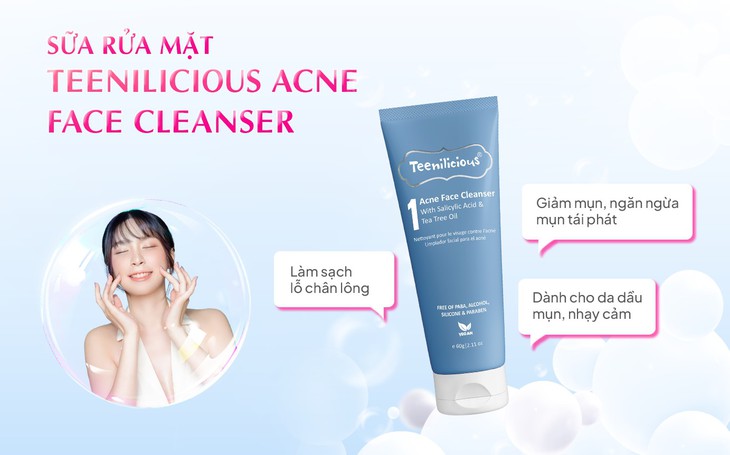 Sữa rửa mặt Teenilicious Acne Face Cleanser - Sản phẩm nghiên cứu chuyên sâu cho tuổi dậy thì- Ảnh 1. Sữa rửa mặt Teenilicious Acne Face Cleanser - Sản phẩm nghiên cứu chuyên sâu cho tuổi dậy thì- Ảnh 1.