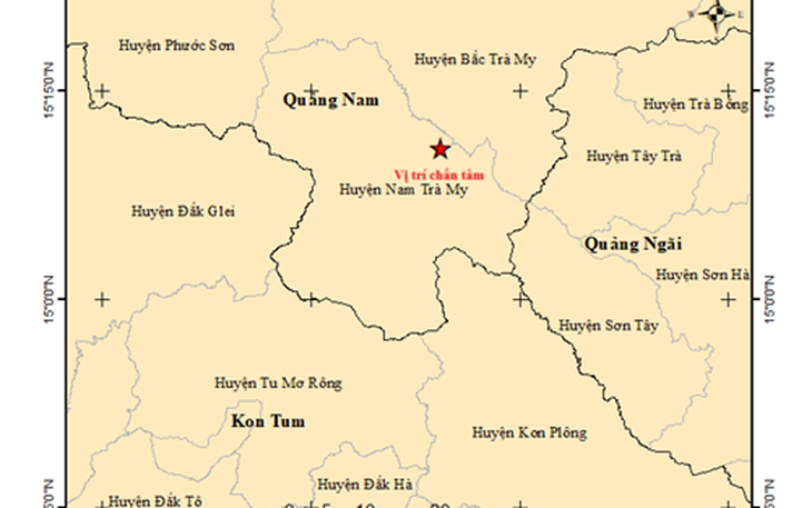 Quảng Nam hứng 3 trận động đất liên tiếp