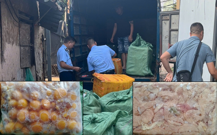 Tạm giữ 800kg trứng gà non, tràng gà đông lạnh không rõ nguồn gốc tại quận Hoàng Mai, Hà Nội