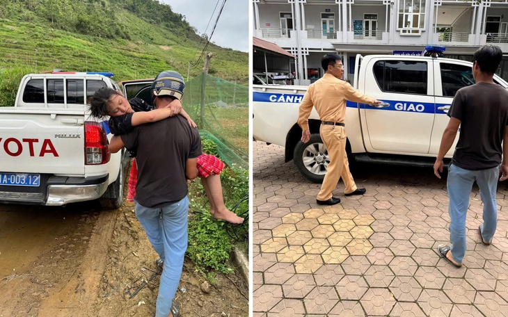 Cảnh sát giao thông nhanh chóng giúp sản phụ vùng cao "mẹ tròn con vuông" 