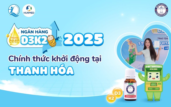 Chiến dịch 'Ngân hàng D3K2' chính thức khởi động: Trao tặng 1 triệu liều vitamin D3K2 cho trẻ em Việt Nam- Ảnh 1.