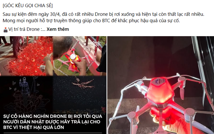 Vụ hàng loạt drone rơi đêm 30/4: Người nhặt được không trả lại sẽ bị xử lý thế nào?