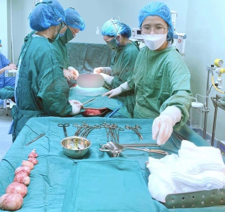 Mang thai cùng 9 khối u xơ, sản phụ vượt cạn thành công với ca mổ kép- Ảnh 1.