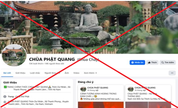 Cảnh báo giả mạo Fanpage chùa Phật Quang để kêu gọi từ thiện- Ảnh 1.