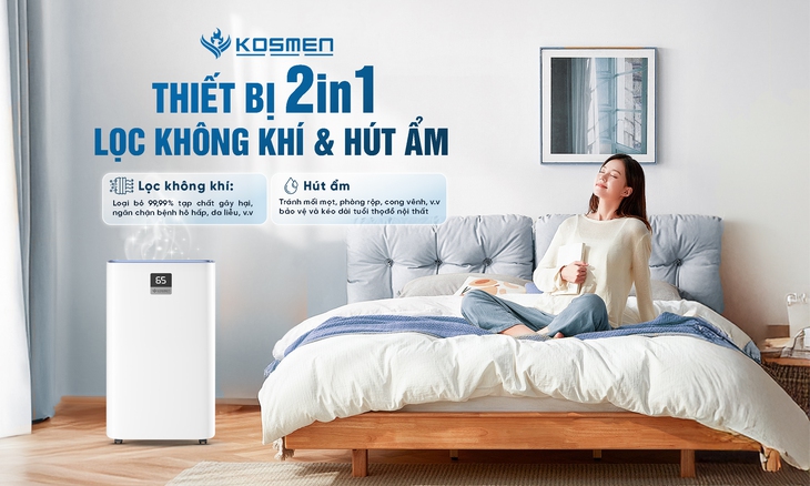 Máy hút ẩm Kosmen - đồng hành bảo vệ sức khỏe và không gian sống gia đình bạn- Ảnh 2.