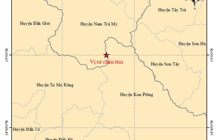 Động đất 4.2 độ ở Kon Tum gây rung lắc mạnh