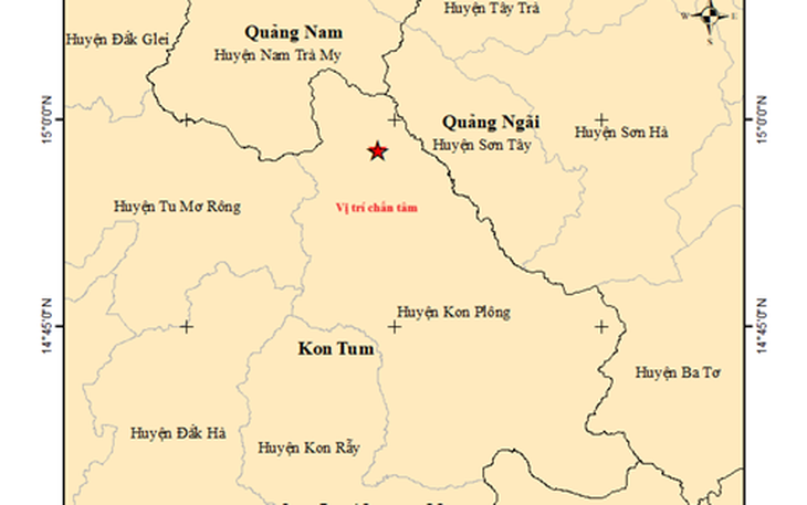 Động đất liên tiếp ở Kon Tum, trận mạnh nhất đến 4.0 độ