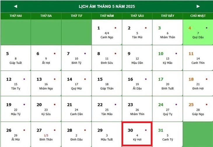 Lịch âm 30/5 - Âm lịch hôm nay 30/5 - Lịch vạn niên ngày 30/5/2025- Ảnh 1. Lịch âm 30/5 - Âm lịch hôm nay 30/5 - Lịch vạn niên ngày 30/5/2025- Ảnh 1.