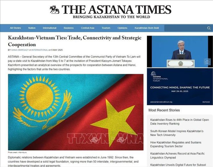Chuyến thăm lịch sử của Tổng Bí thư Tô Lâm tới Kazakhstan và Azerbaijan thu hút truyền thông quốc tế- Ảnh 2. Chuyến thăm lịch sử của Tổng Bí thư Tô Lâm tới Kazakhstan và Azerbaijan thu hút truyền thông quốc tế- Ảnh 2.