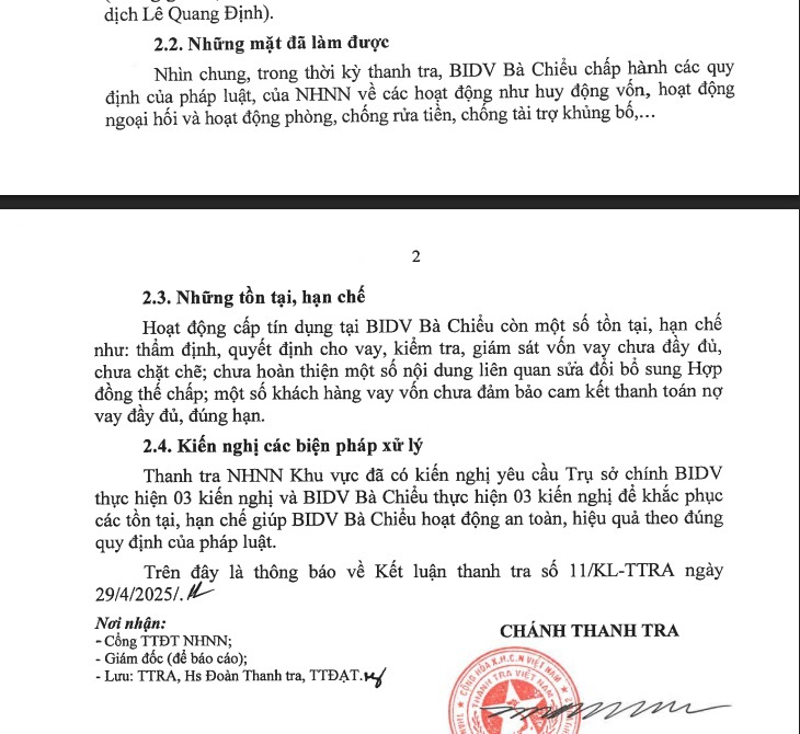 BIDV Bà Chiểu quyết định cho vay, kiểm tra, giám sát chưa đầy đủ, chưa chặt chẽ- Ảnh 2.