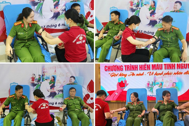 Hơn 100 cán bộ, chiến sĩ Công an Nghệ An hiến máu cứu người- Ảnh 2.