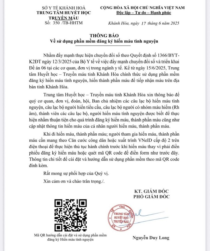 Khánh Hòa: Người dân có thể ngồi tại nhà đăng ký hiến máu tình nguyện qua app- Ảnh 2. Khánh Hòa: Người dân có thể ngồi tại nhà đăng ký hiến máu tình nguyện qua app- Ảnh 2.