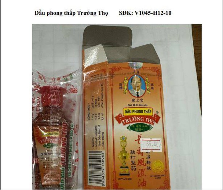 Cảnh báo về thuốc giả Dầu phong thấp Trường Thọ- Ảnh 1.