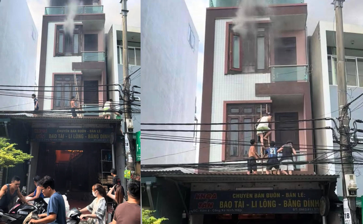 Cháy nhà 5 tầng ở Gia Lâm, 4 người được hàng xóm cứu thoát- Ảnh 2.