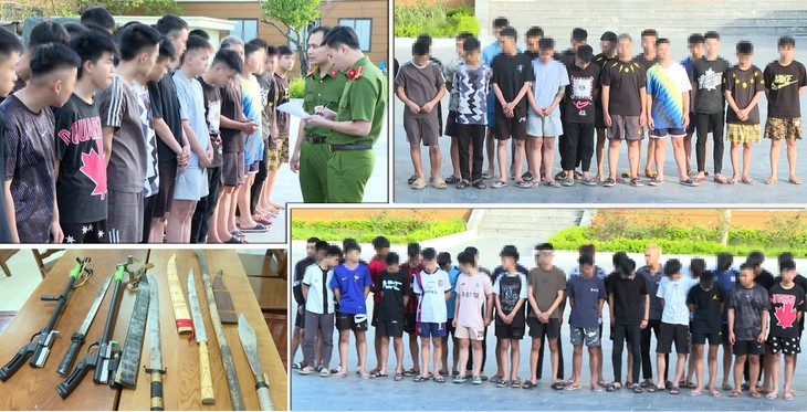 Tạm giữ hình sự 38 thanh thiếu niên mang hung khí 'gặp ai đánh người đó'- Ảnh 2.
