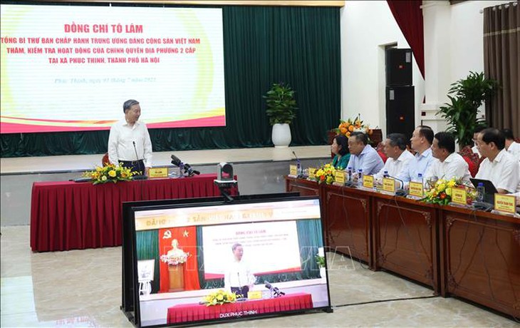 Tổng Bí thư Tô Lâm kiểm tra hoạt động của chính quyền địa phương hai cấp tại Hà Nội- Ảnh 7. Tổng Bí thư Tô Lâm kiểm tra hoạt động của chính quyền địa phương hai cấp tại Hà Nội- Ảnh 7.