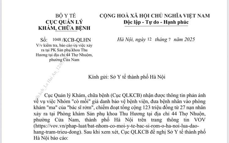 Bộ Y tế yêu cầu Hà Nội báo cáo rõ về phản ánh "cò mồi" của phòng khám sản phụ khoa "ma"