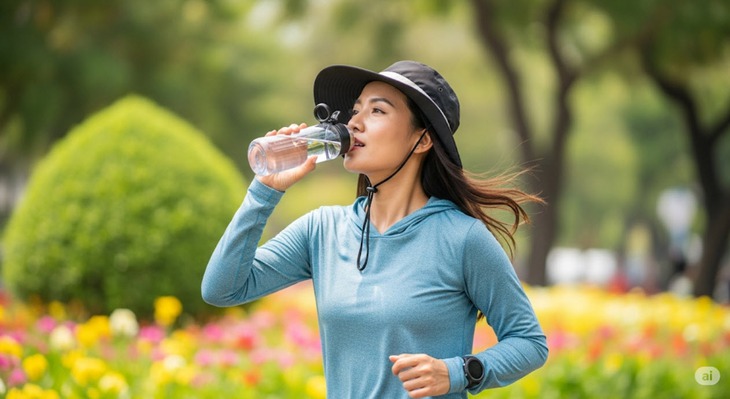 Hạn chế say nắng, sốc nhiệt khi tập luyện giữa trời oi nóng- Ảnh 2. Hạn chế say nắng, sốc nhiệt khi tập luyện giữa trời oi nóng- Ảnh 2.