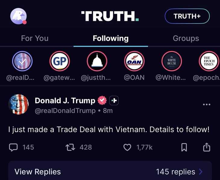 Tổng thống Trump: Hoa Kỳ sẽ cắt giảm đáng kể thuế đối ứng cho nhiều hàng hóa xuất khẩu của Việt Nam- Ảnh 3. Tổng thống Trump: Hoa Kỳ sẽ cắt giảm đáng kể thuế đối ứng cho nhiều hàng hóa xuất khẩu của Việt Nam- Ảnh 3.