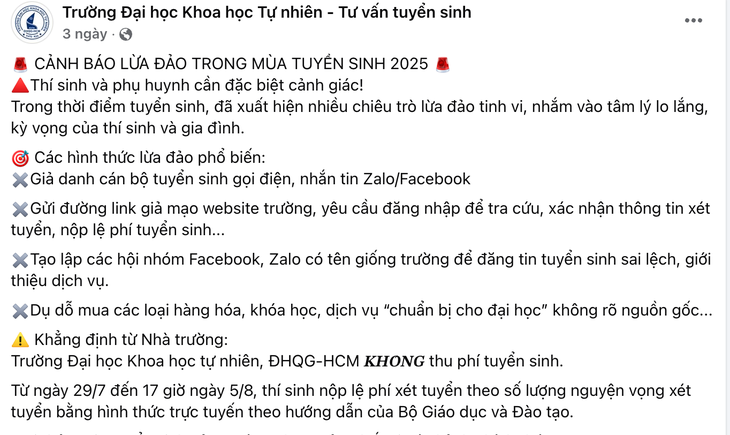 Các trường đại học 'vạch mặt' chiêu lừa đảo mùa tuyển sinh 2025- Ảnh 2.