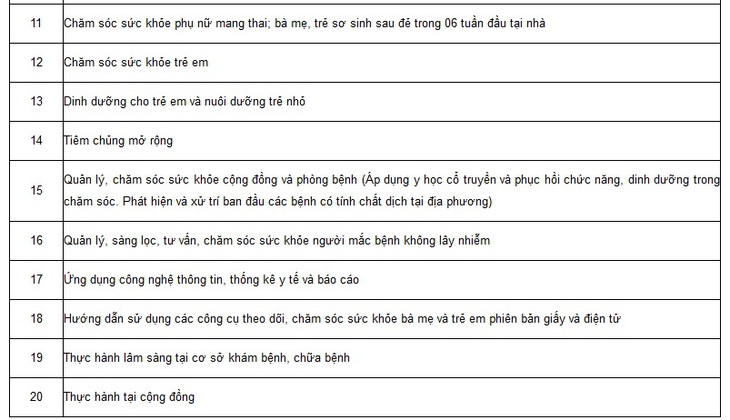 Chi tiết nội dung đào tạo chuyên môn và nghiệp vụ của nhân viên y tế thôn bản- Ảnh 3.