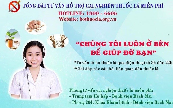 ‘Hãy gọi cho chúng tôi để được tư vấn miễn phí và hỗ trợ cai nghiện thuốc lá’