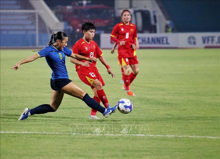 Thắng thuyết phục 4-0, đội tuyển nữ Việt Nam tiến vào vòng chung kết Asian Cup- Ảnh 1. Thắng thuyết phục 4-0, đội tuyển nữ Việt Nam tiến vào vòng chung kết Asian Cup- Ảnh 1.