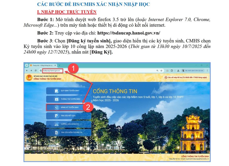 Hôm nay, thí sinh lớp 10 bắt đầu xác nhận nhập học trực tuyến và trực tiếp- Ảnh 1.
