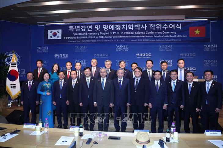 Tổng Bí thư Tô Lâm phát biểu chính sách tại Trường Đại học Yonsei của Hàn Quốc- Ảnh 7. Tổng Bí thư Tô Lâm phát biểu chính sách tại Trường Đại học Yonsei của Hàn Quốc- Ảnh 7.
