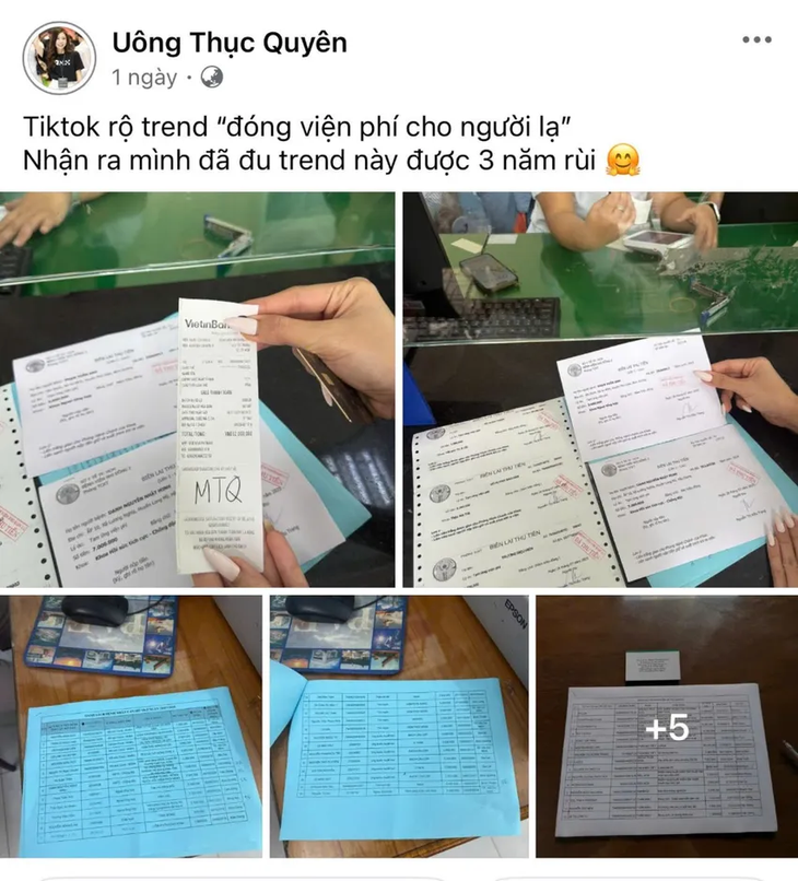 Cộng đồng mạng hưởng ứng trend 'đóng viện phí cho người lạ'- Ảnh 4. Cộng đồng mạng hưởng ứng trend 'đóng viện phí cho người lạ'- Ảnh 4.