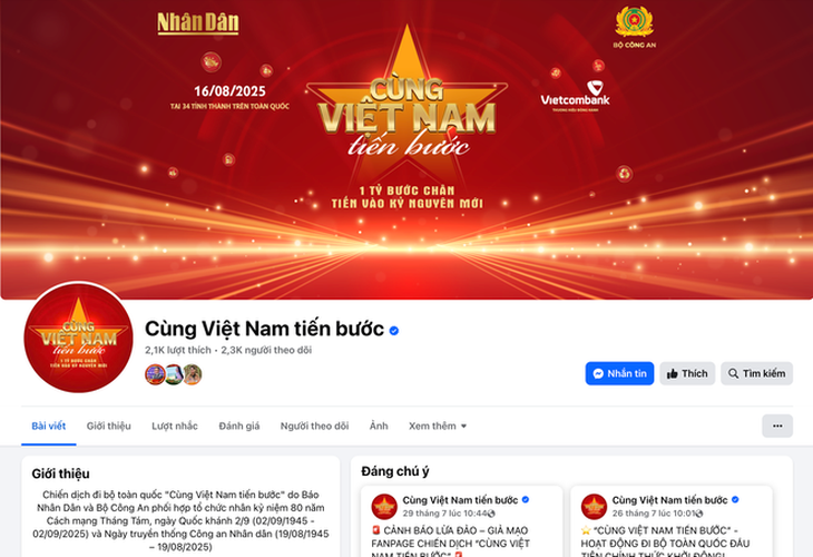 Cảnh báo hàng loạt fanpage mạo danh chiến dịch 'Cùng Việt Nam tiến bước'- Ảnh 2.